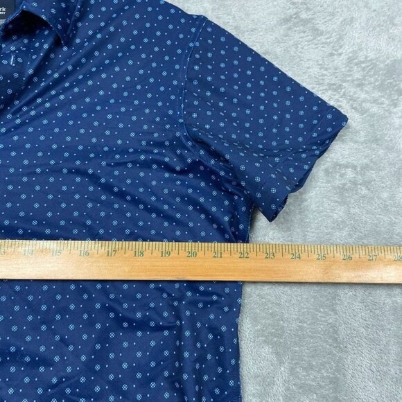 Jachs New York Mens Navy Blue Button-Up Shirt Large Polka Dot a1502 - Picture 3 of 8